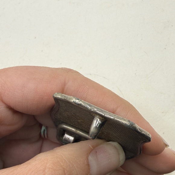 Vintage Texas Belt Buckle Red Enamel Western Floral Silver Tone Collectible - Picture 12 of 12